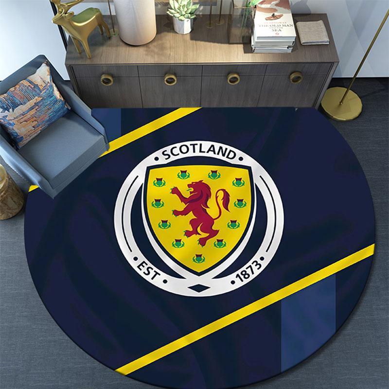 Scotland National Football Team,Round Area Rug,Carpet Rug for Living Room Bedroom Sofa Playroom Decor,Non-slip Floor Mat