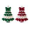 Handmade Crochet Christmas Tree DIY Xmas Tree Crochet Craft Starter Set with Bow And Faux Pearl for Beginners Knitting Holiday Decoration for