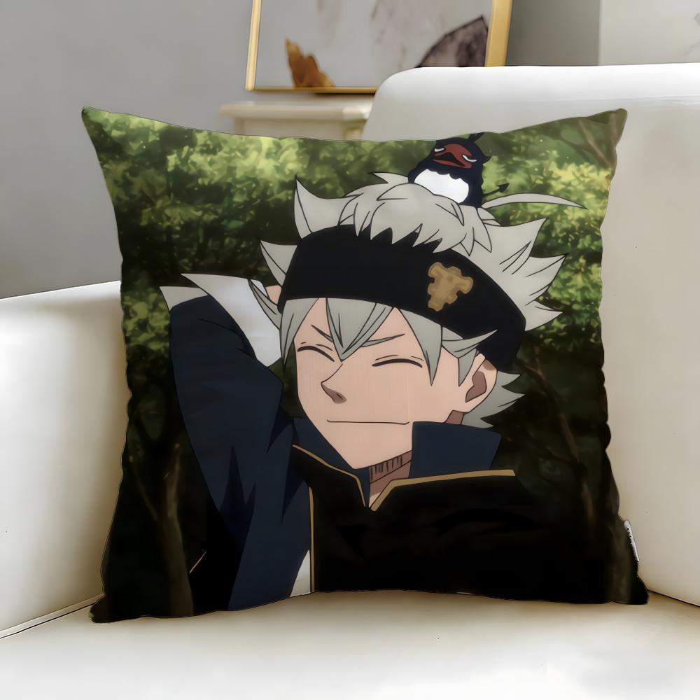 Klasický anime povlak na polštář Black Clover Měkký Snadno omyvatelný Povlak na polštář Univerzální pro pohovku Postel Cestování a Kancelář