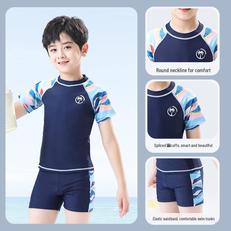 Boys' Swimsuit 2025: New Summer Split, Professional Training Gear for Children - Small, Medium, Large
