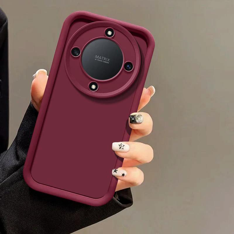

For Honor X9C Case Honor X9A X9B Honor Magic 6 Lite Magic 5 Lite Phone Case Full Package Matte Anti Drop Soft Protective Cover For Honor X9B&Silicone вина червоного кольору