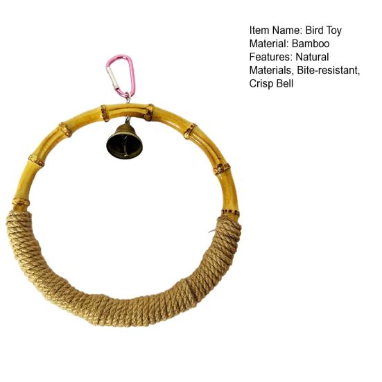 Ptačí houpačka Odolná proti kousnutí Opotřebení odolná Křupavý zvonek Přírodní materiály Bambus Pták Papoušek