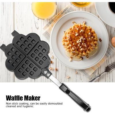 Waffle Iron Baking Tray, Double Sided, Non-stick Coated, High Quality, Easy To Use, Compatible with Gas Cookers