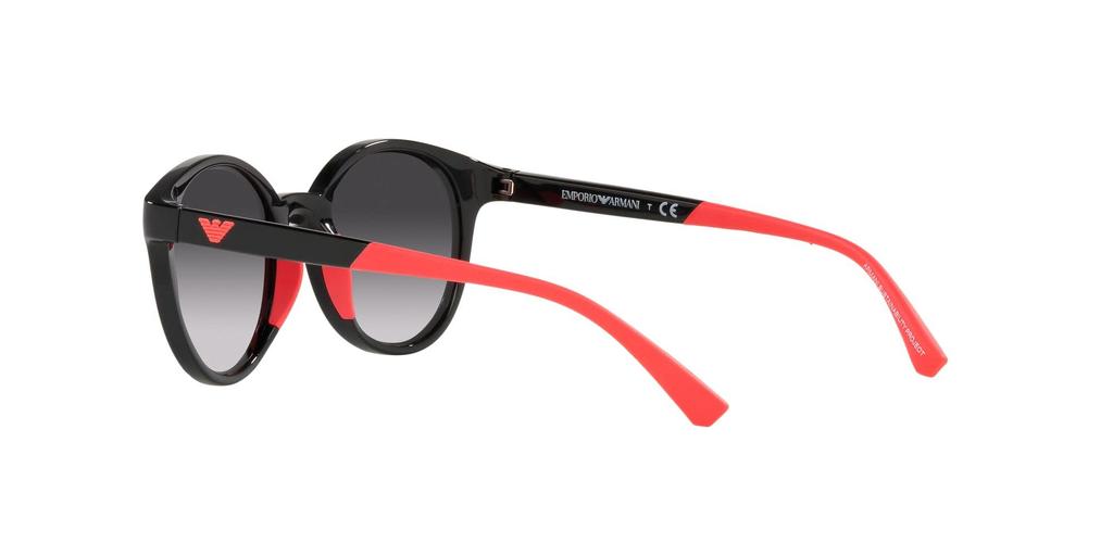 Emporio Armani EA4185F Black with Fuchsia Rubber and Light Blue Gradient Size 47 Sunglasses, Gray/Dark Lenses,