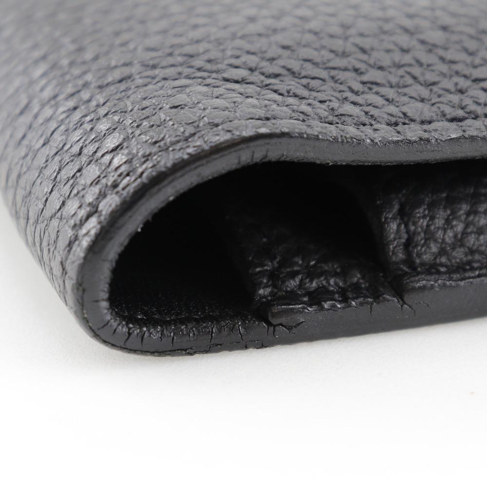 HERMES Dogon GM Purse black/SilverHardware Togo unisex Used