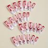 24pcs Halloween Red Blood Droplet Fake Nails White French Tip Press On Nails, Coffin Long False Nails For Women Girls Halloween Party Nail Decoration