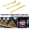 Set de tacâmuri din plastic, de unică folosință, cu lingură, cu furculiță, 25 buc. Petrecere fierbinte
