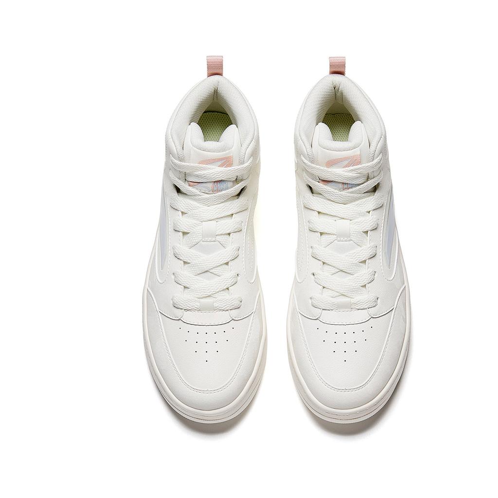 Anta Easy 2 Synthetic Leather High Top Skateboard Shoes Women's Ivory White 922548005Q-3