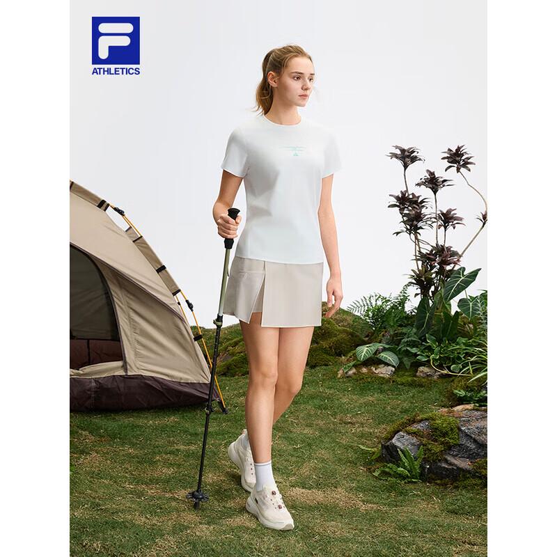 FILA Women's Basic Round Neck Knitted Short Sleeve T-Shirt