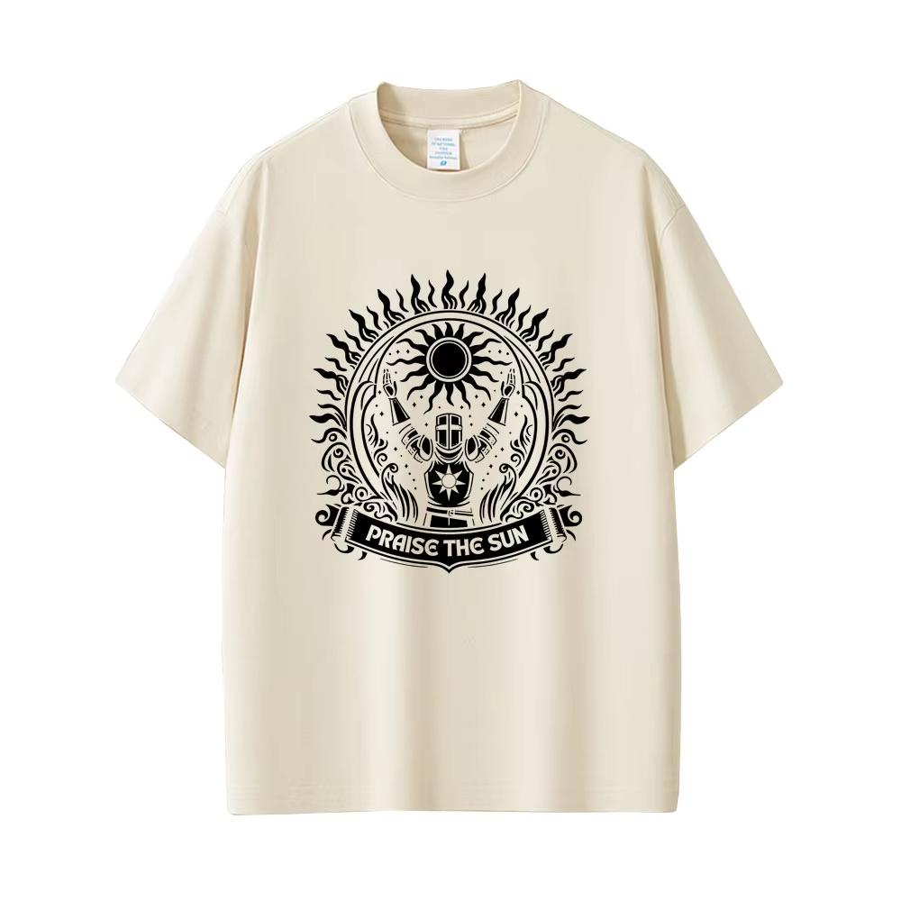 Dark Souls Praise The Sun Tshirt Men Women Fashion Gothic Rock Tshirts Mens pure Cotton Vintage T Shirt Game Lovers Fans Gift