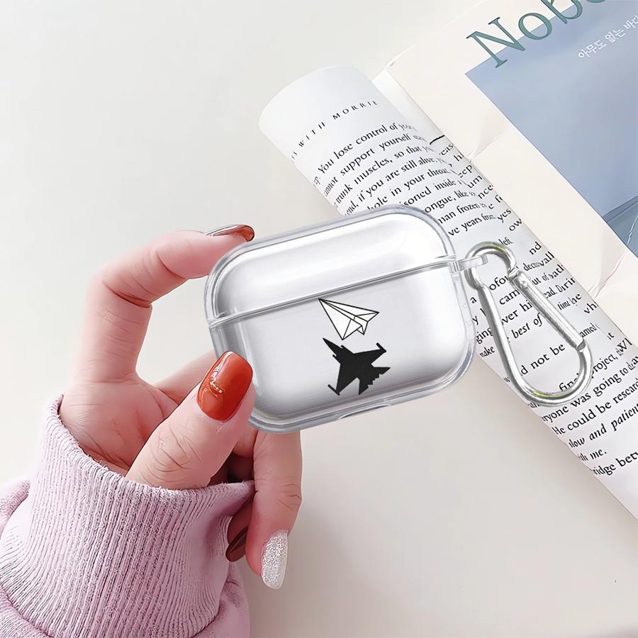 Case For Airpods 1 2 4 Pro2 Pro3 Pro 3 Clear Earphone Cases Cover Airplane Art