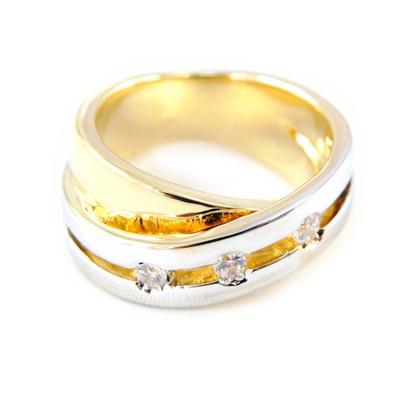 2-farbiger 'Câlin' vergoldeter Ring