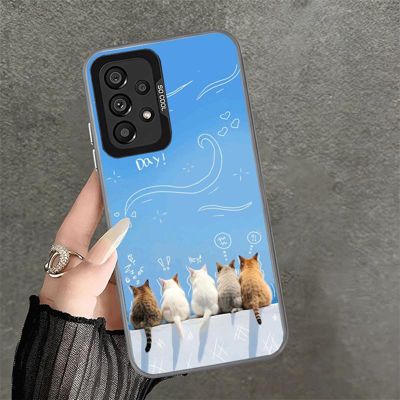 Cat Cute Kitten Cartoon Shockproof Phone Case for Samsung A17 A16 A15 A14 A37 A57 A36 A56 A26 A35 A55 A25 A34 A54 A24 A13 A23 A3