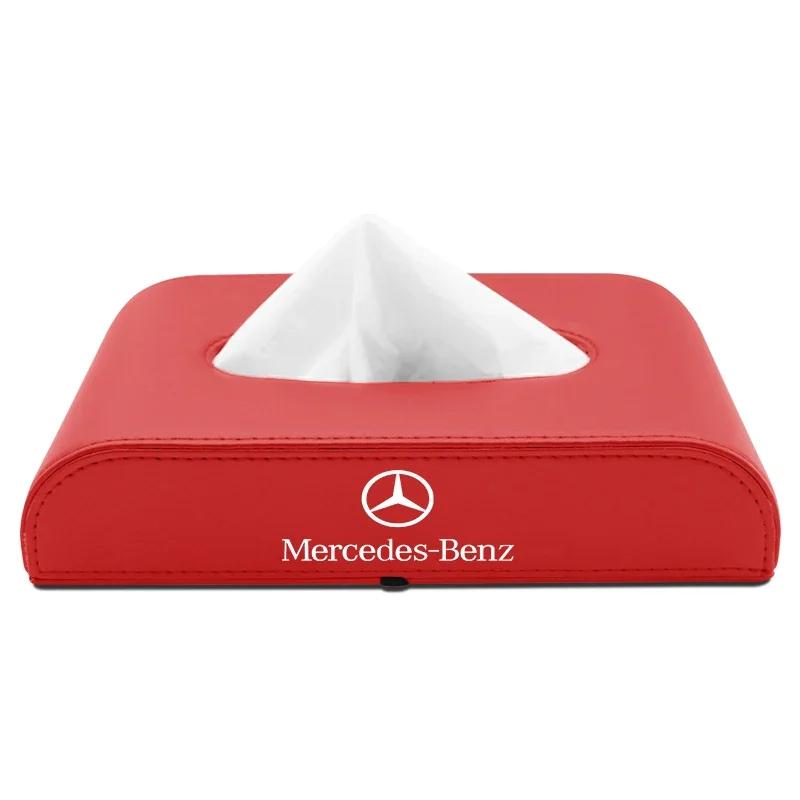 1pcs Car Tissue Box Holder Armrest Box Storage Case Car Stickers For Mercedes Benz GLA CLA GLK GLE CLS ML GL A B C E Class W211 PE3