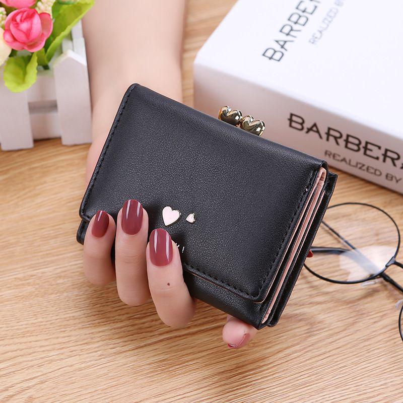 Korean Style Mini Tri-Fold Coin Purse: Fashionable Dual-Use Card Holder & Wallet for Female Students