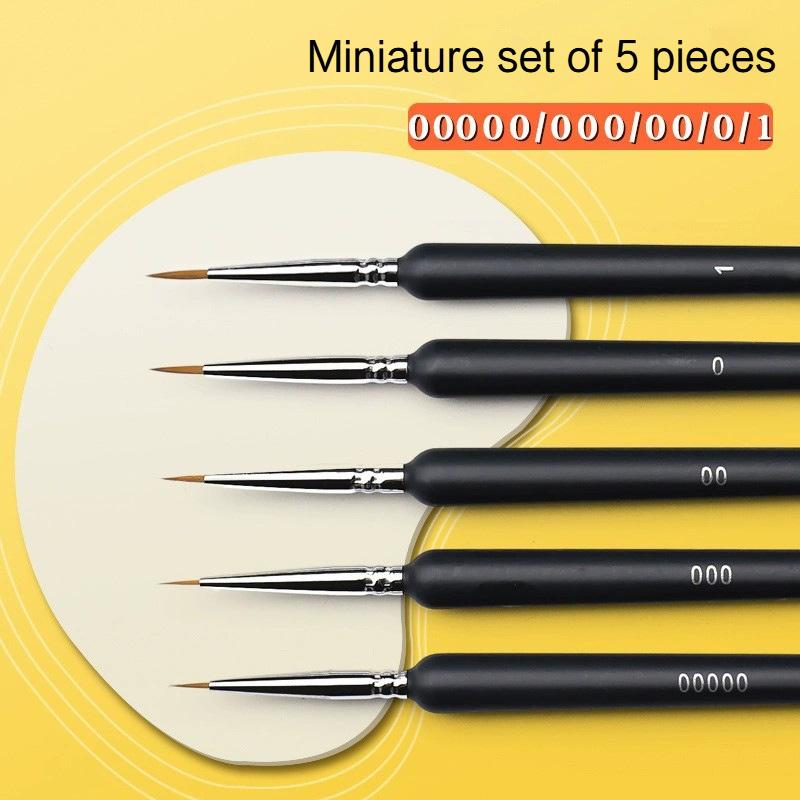 Borrence Miniature Hook Line Pen Art Paint Brushes 4/5/8/10/11pcs for Gouache Acrylic Watercolor Oil Paints Artists Hand Painted