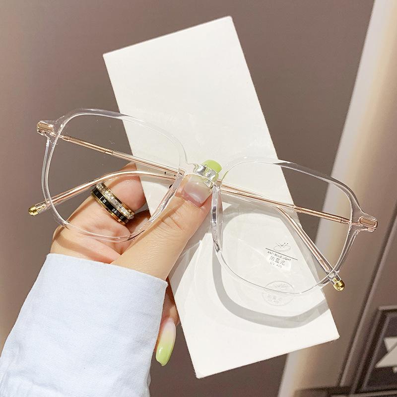 Glasses Frame Trendy Glasses Women'S Polygon Tr Flat Glasses Anti-Blue Light Glasses Frame Can Be Matched With Glasses Men'S Tj1418