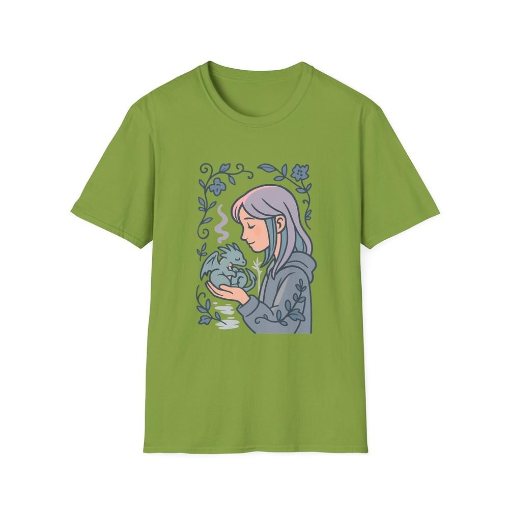 

Unisex Softstyle Dreamy Dragon T-Shirt – Mythical Creature, Whimsical M