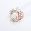 Pinkdudu Módní růžová kamínková brož s pšenicí Romantická kreativní zirkonová mašle Brožové špendlíky pro ženy Šperky PD1309
