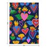 Sacred Hearts Mexican Folk Art Throw Blanket wednesday Furry Shaggy Personalized Gift Blankets