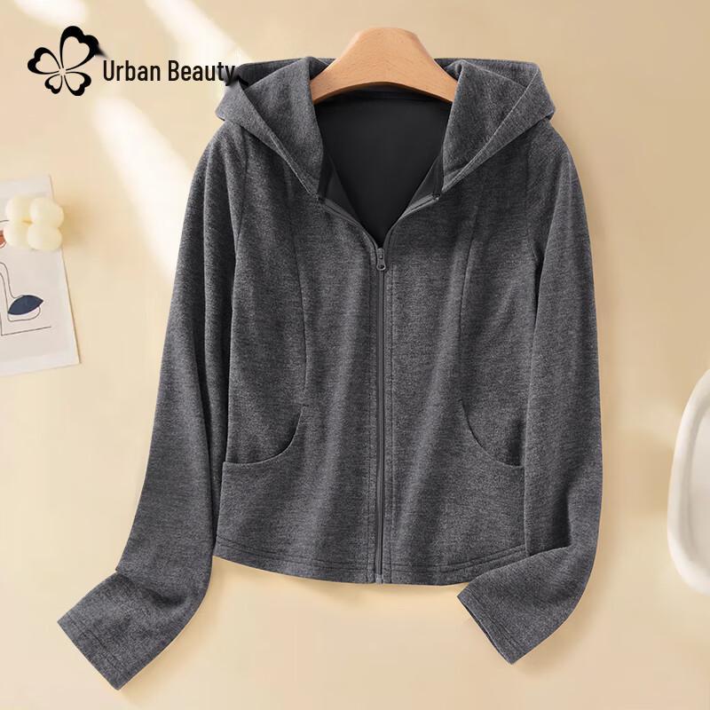 

Women s 2025 Slim Fit Short Hooded Cardigan Jacket 2XL