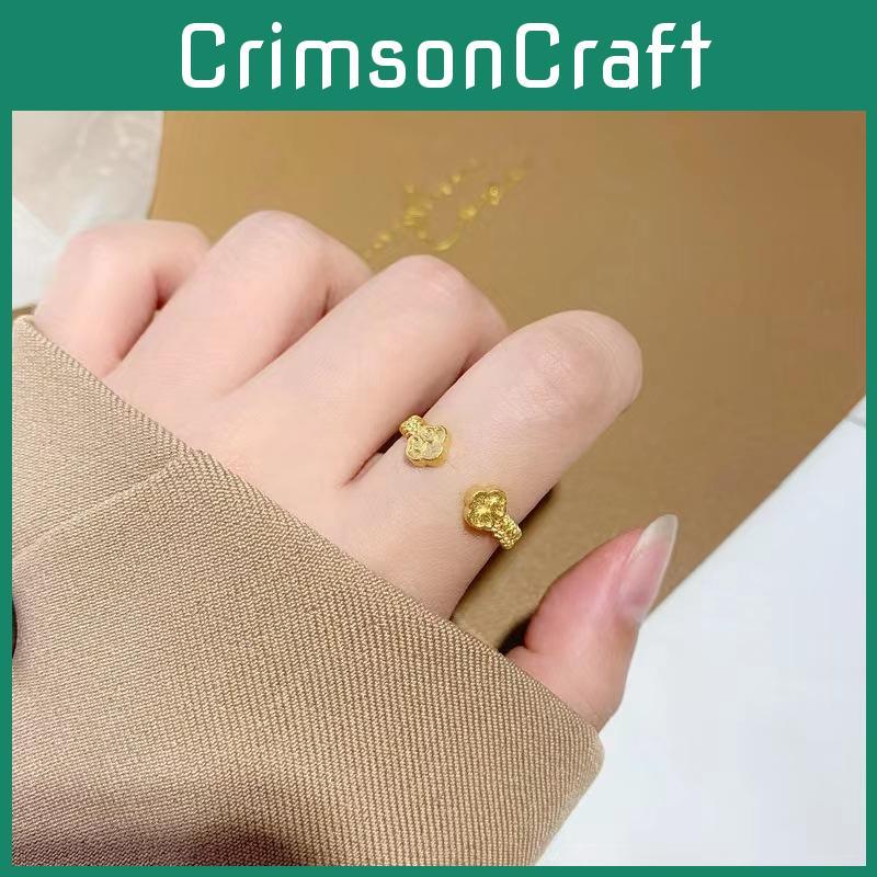 Floral Unique Design Adjustable Ring Brass Gold Plated Perfect For Wedding Gifts