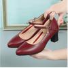 [Gengzee] Damen-Abendschuhe, Blockabsatz, Knöchelriemen, Keilabsatz, Für den Weg zur Arbeit, Büroschuhe, Für die Jobsuche, Beinverlängernder Absatz, Rot, 23,0 cm