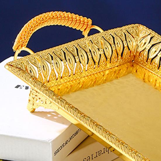 Elegant Retro Fruit Tray Portable Non-slip Decorative Snack Plate for Desktop