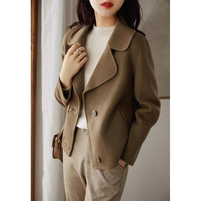 

Модное женское короткое двухстороннее шерстяное пальто на осень/зиму 2023 года 2XL