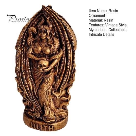 Creative Gift for Friends Retro Goddess Statue, Resin Ornament with Snake Skull, Waterproof Statue Collectable Figurine Indoor Desktop Shelf