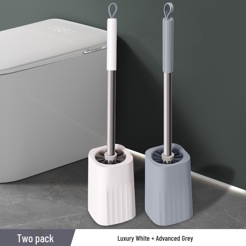 Wall-Mounted Toilet Brush with Long Handle - No Dead Corners, Punch-Free Design for Bathroom Cleaning
