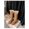 Women's Large Size Two Wear Long Soft Sole Winter Warm Anti-slip Fur One Snow Boots Padded Lined Ankle Boots Anti-slip Sports Cotton Boots