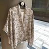 Spring and Summer Versatile Fashion Big Shawl Floral Silk Scarf Women's Summer Travel Sunscreen Silk Scarf Thin Cotton and Linen Scarf