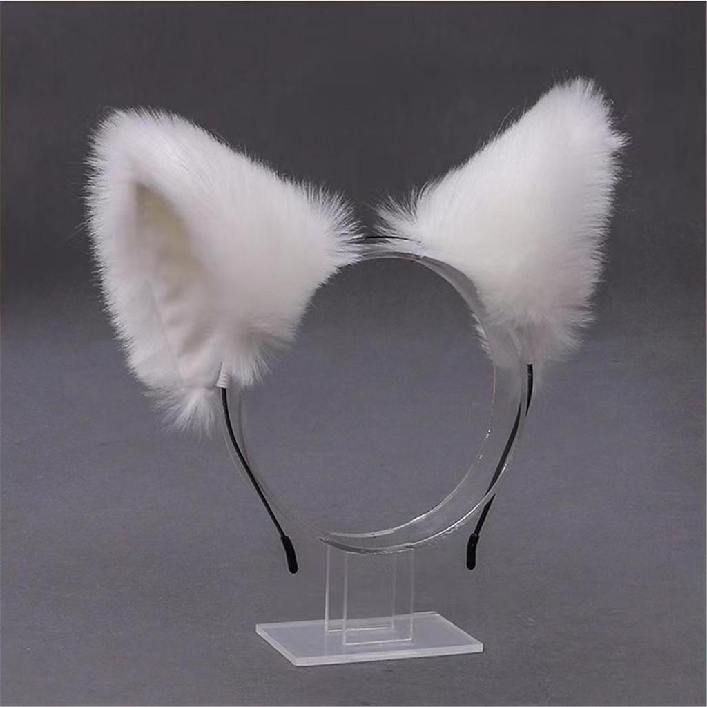 Diadema y pinzas con orejas de animales: Gato, zorro, perro lobo con cascabeles: accesorios para el cabello de cosplay para mujeres.