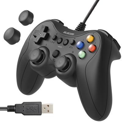 ELECOM Wired Gamepad with FPS Mechanical Customizable Black Xinput, PS-like Layout, Specifications, Triggers, Sticks, Vibration, (JC-GP30SVBK)