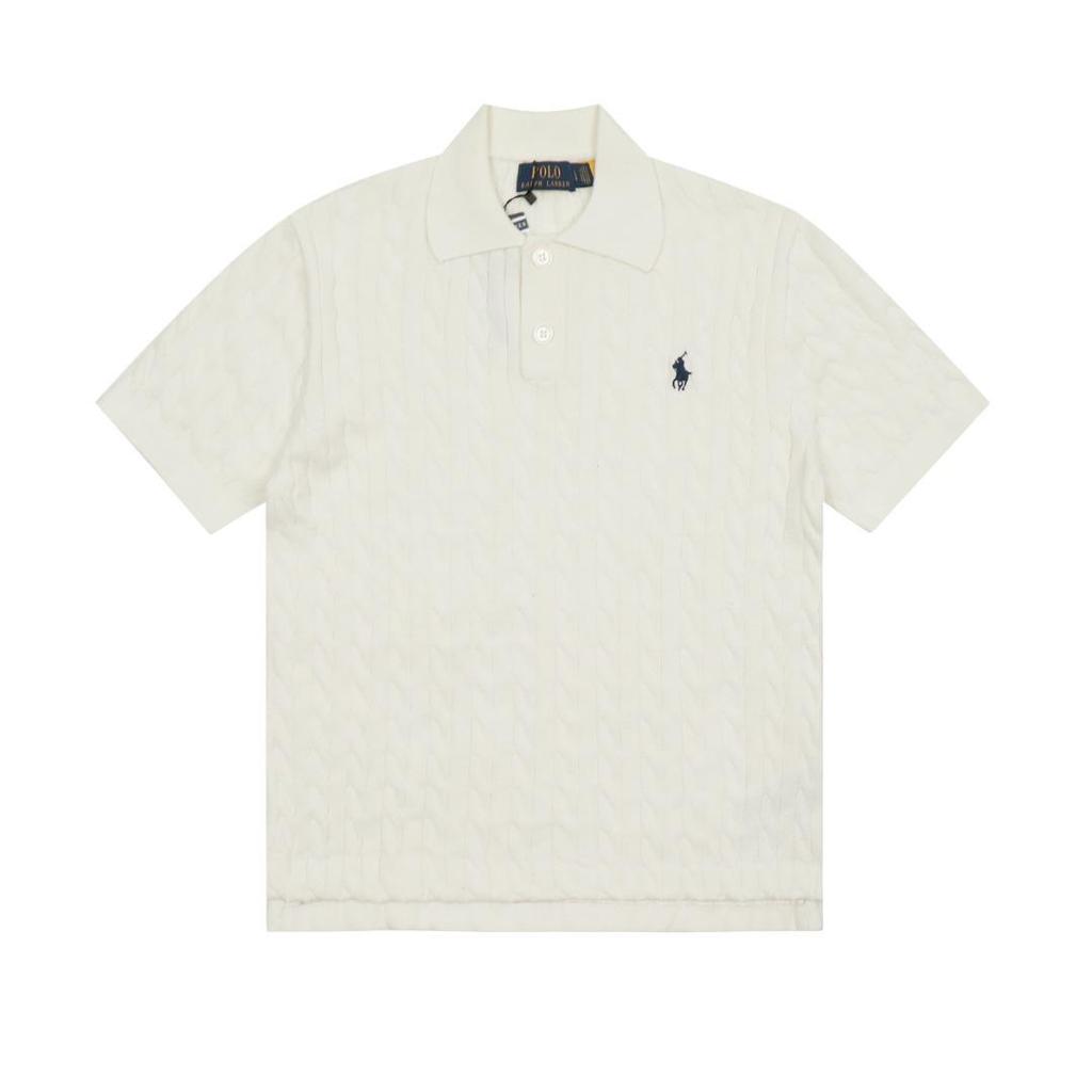 High-Quality 25SS All-Season Classic Versatile Lapel Double-Button Knit with Small Horse Embroidery, Short Sleeve