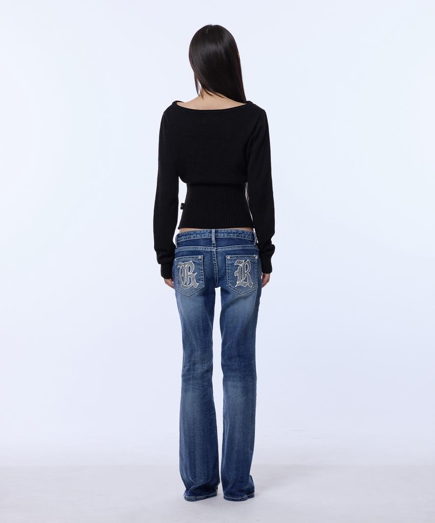 GILAARCHIVE Necklace Off Shoulder Knit_Black