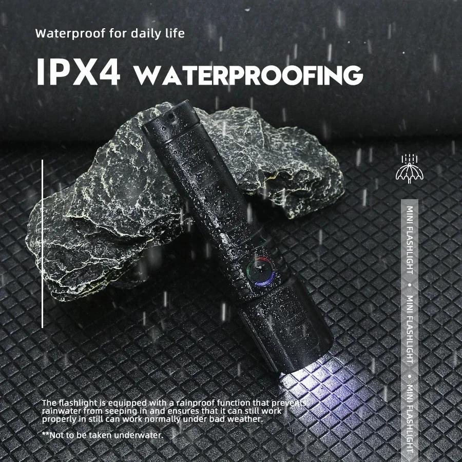 Powerful LED Flashlight Rechargeable USB Built-in Lithium Battery Waterproof Zoom Fishing Hunting Camping Tactical Flashlight