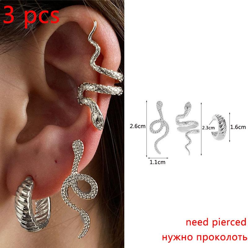 Damen Ohr Manschetten Set Punk Persönlichkeit Clip Ohrringe Gold Ohne Piercing Ohr Clips Fake Knorpel Ohrringe