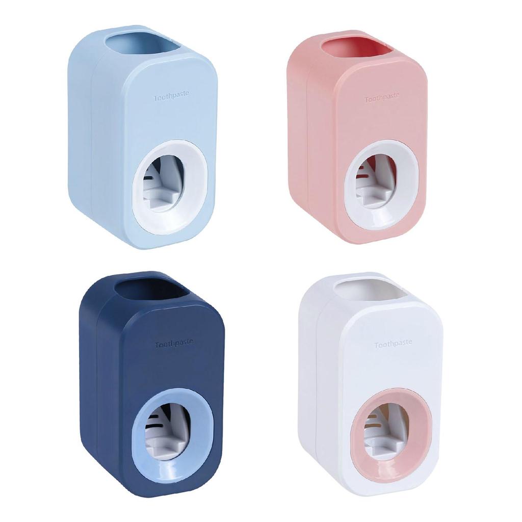 Automatic Toothpaste Dispenser Toothbrush Holder Wall Mounted for Bathroom Kids Adults Household