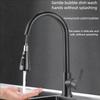 Vintage pull-out rotary kitchen faucet, 360° rotating stainless steel faucet, brushed/silver/black finish, suitable for sinks.