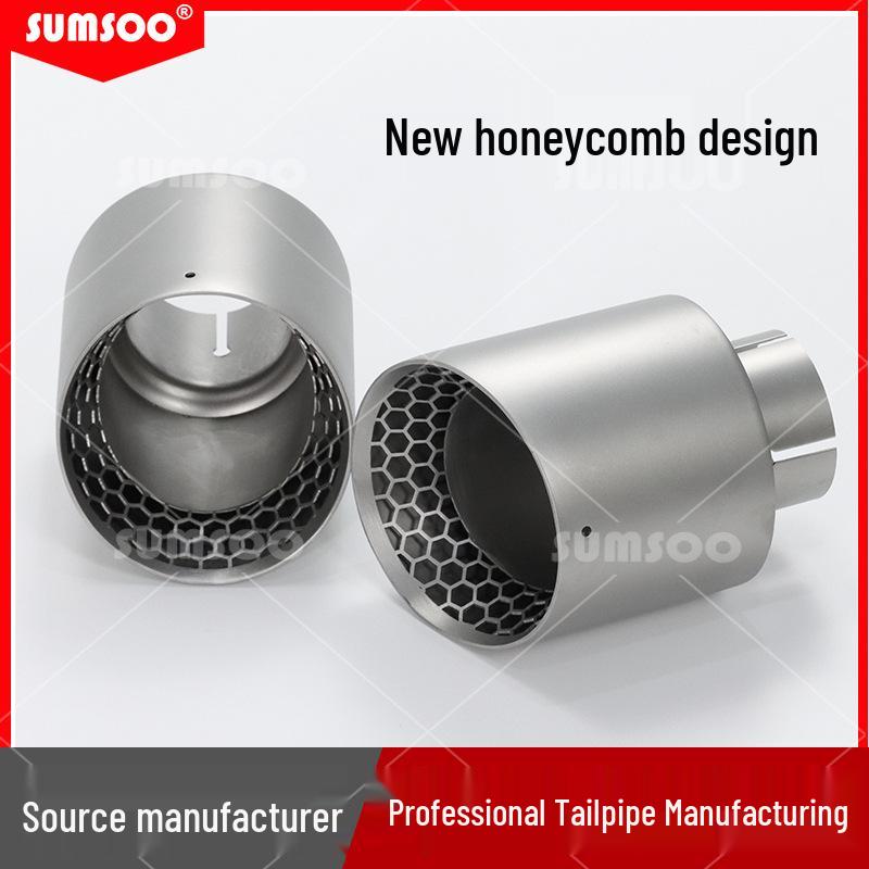 

Декоративная насадка на выхлопную трубу из нержавеющей стали с сотовым узором и сварным краем для модификации автомобиля 101