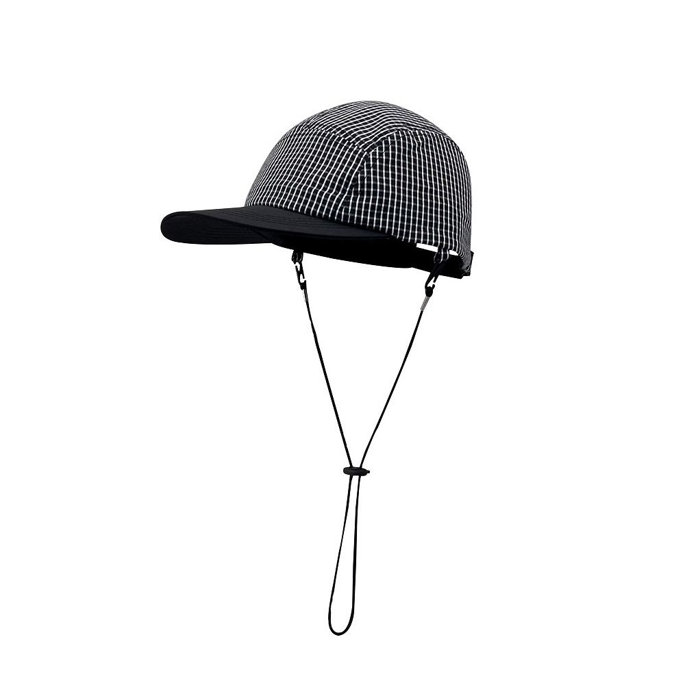 

Summer Plaid Hats Quick-drying Visor Caps Vintage Baseball Caps for Men Women чорний
