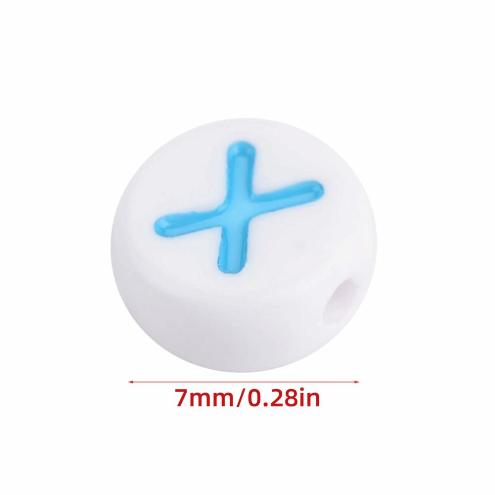 100PCS White Bead Alphabet Beads Colorful Letter Round Letter Beads Vowel Letter Beads  DIY Bracelet