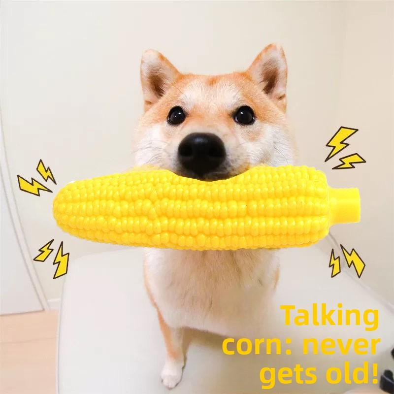 Dog Toys, Sound-making Toys, Rubber Sound-making Toys, Corn Dog Teething and Teeth Cleaning Toys, Self-entertainment Pet Supplies