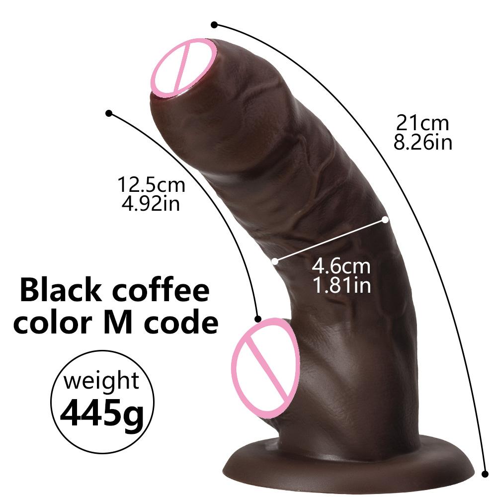 Soft Feeling Realistic Dildo Penis Black Brown Large Glans Simulated Medical Silicone Adult Sex Toy for Women Masturbators 18+
