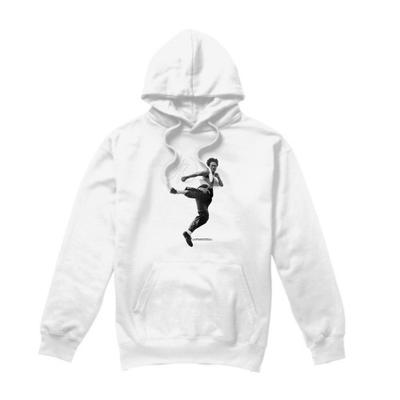 Bruce Lee Unisex Adult Flying Kick Hoodie
