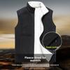 Autumn Winter New Men's Fleece-Lined Vest Solid Color Casual Sleeveless Jacket Men's Plus Size Thickened Warm Fleece