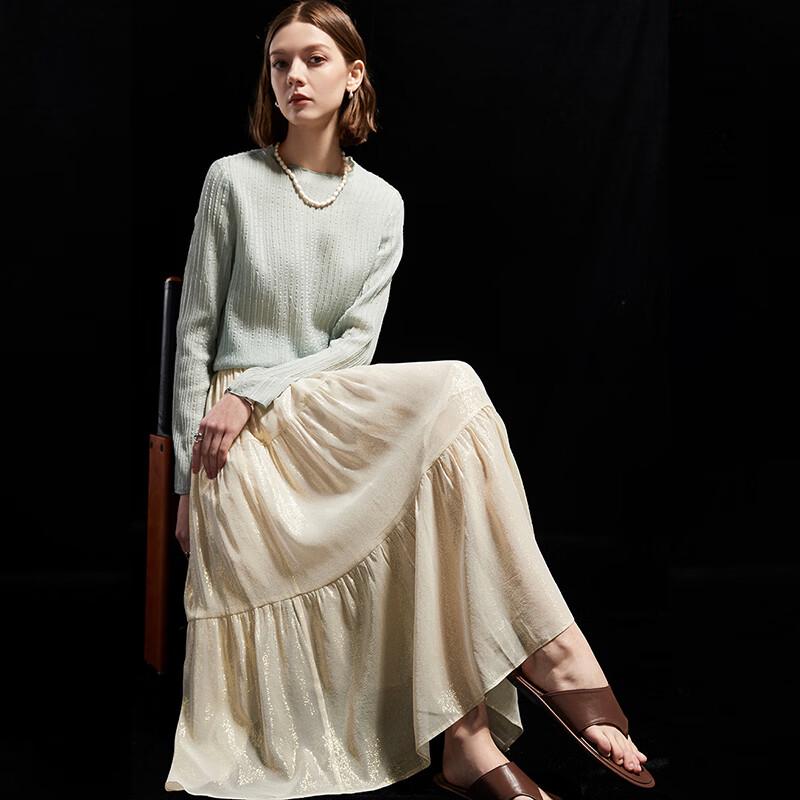 Женская midi-юбка А-силуэта из смесовой шелковой ткани Mulberry XL