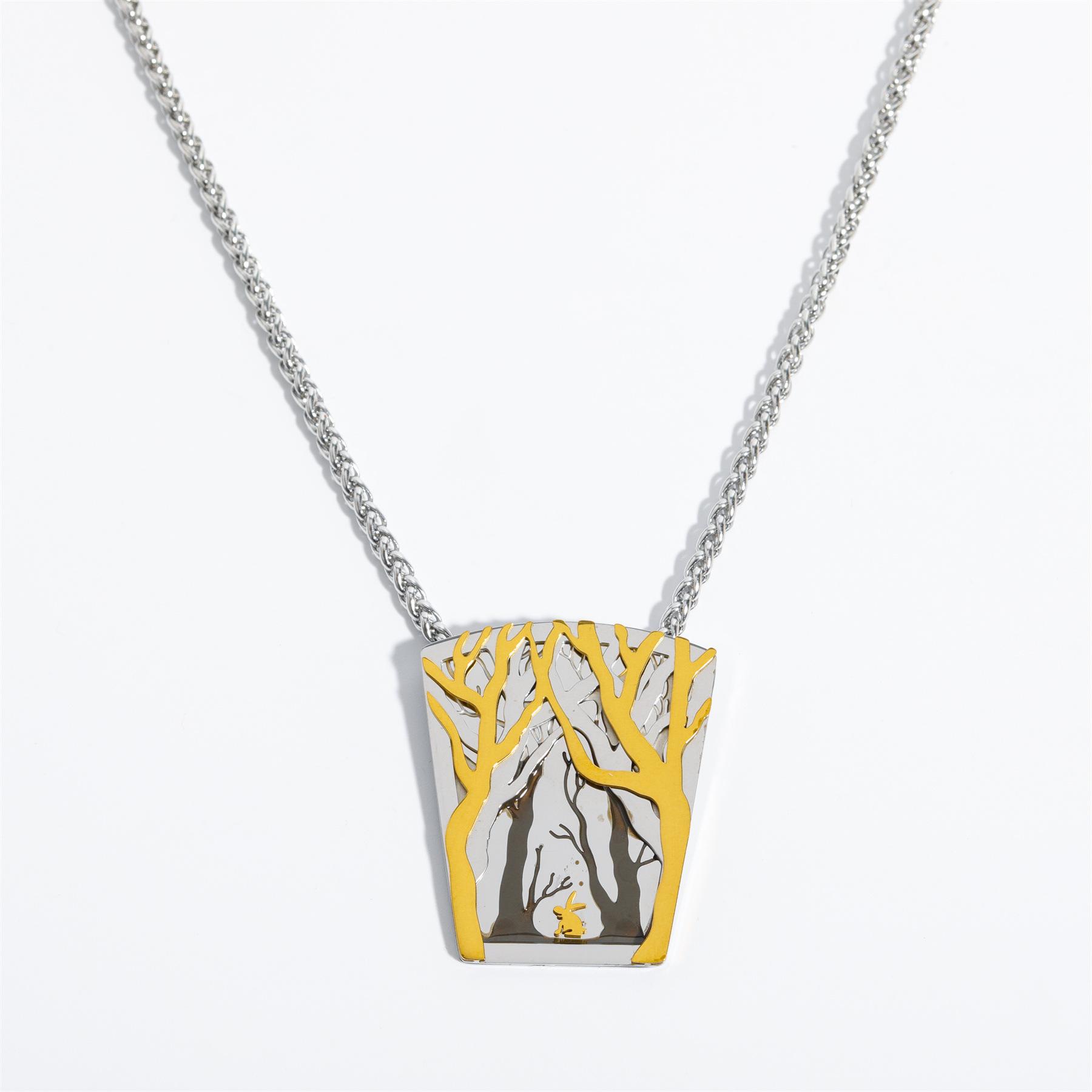 

Vintage Wind Bird Pendant Forest Necklace Female Stainless Steel Animal World